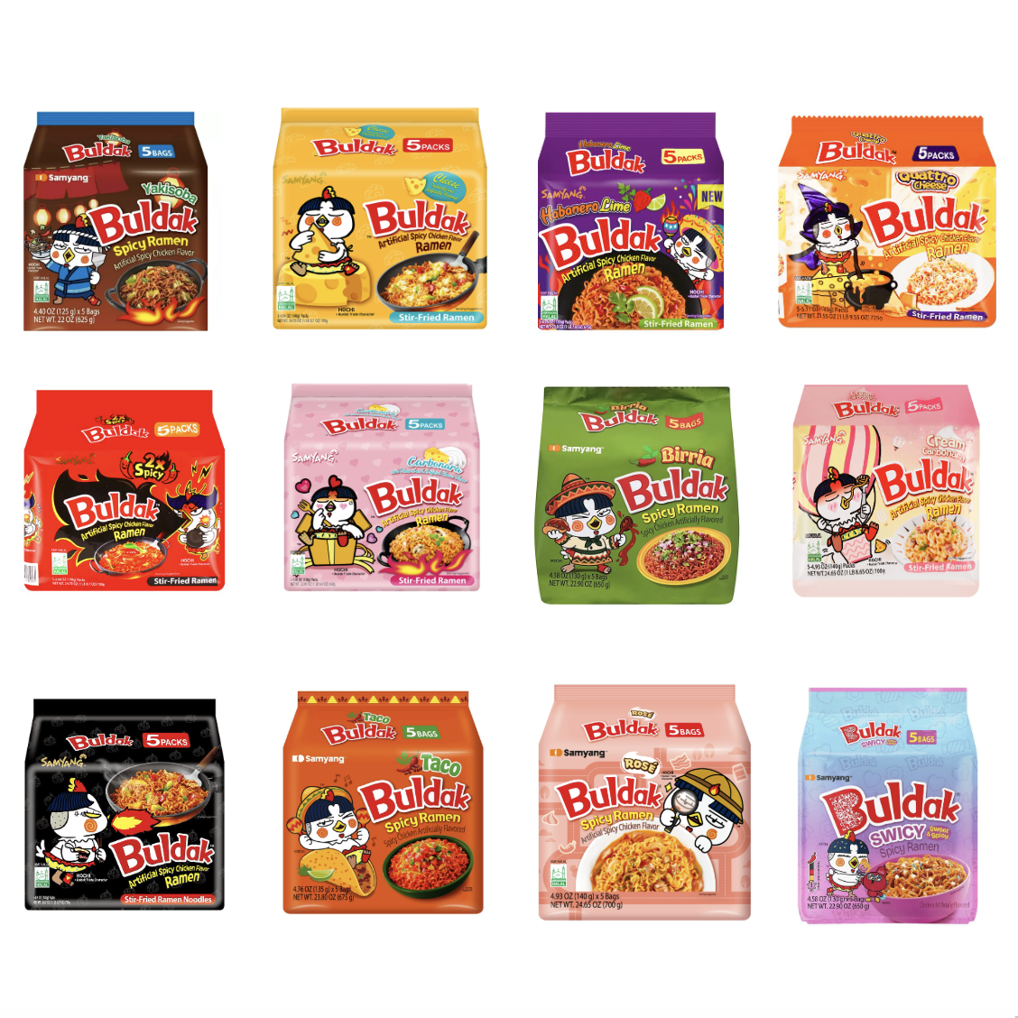 Samyang Buldack Ramen One Full Bag - (5 pack Ramen)